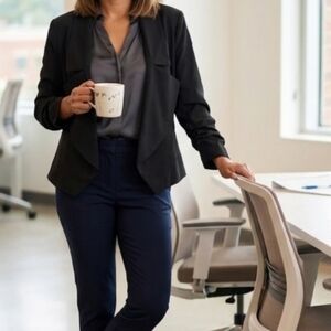 MINE Black Blazer Jacket Size M Medium Cover Up Coat Business Casual Top Wear